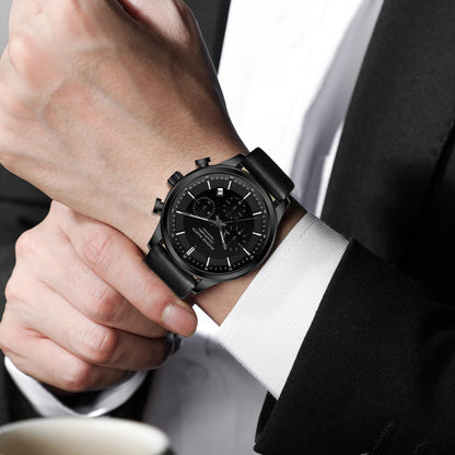 Sporty Quartz Leather Watch