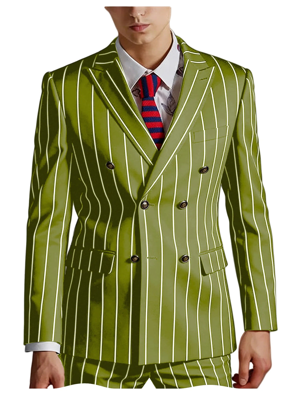 Pinstripe Double-Breasted Slim Tuxedo