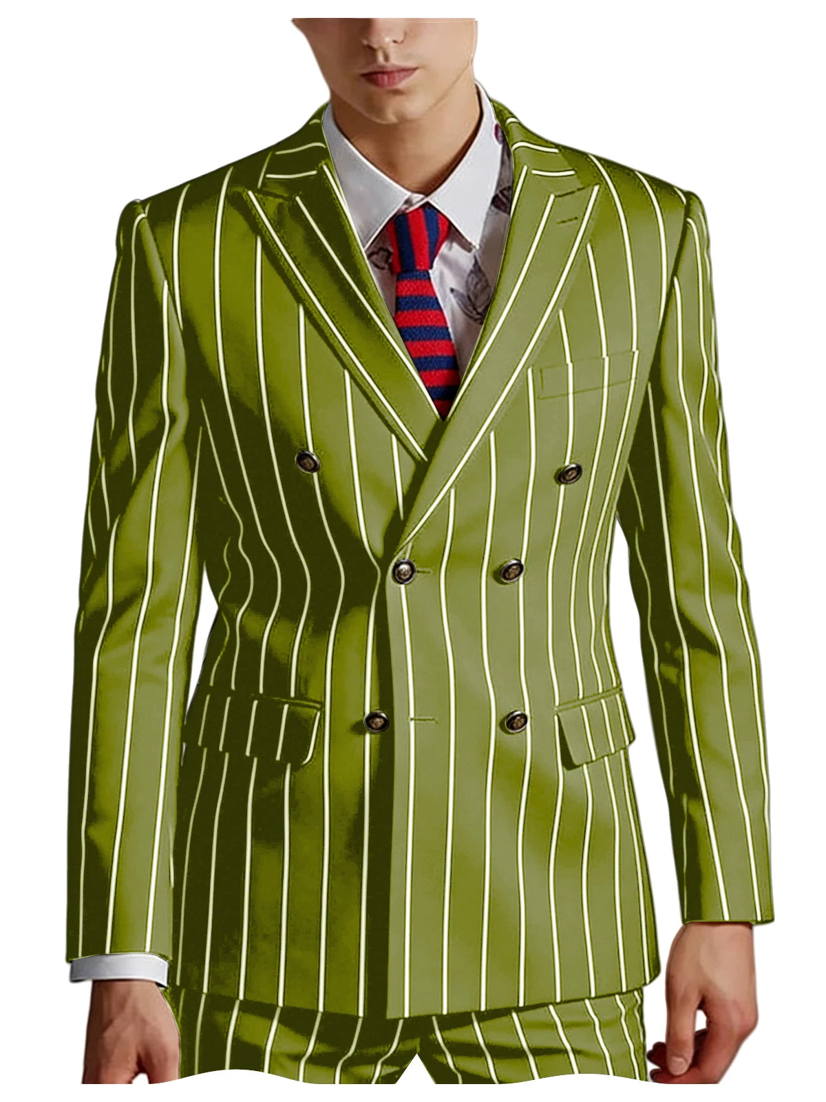 Pinstripe Double-Breasted Slim Tuxedo