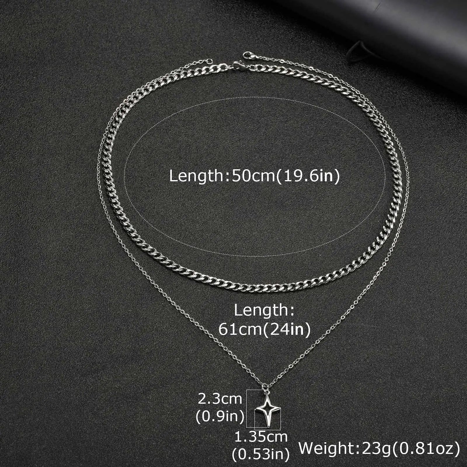 Vnox Star Pendant Necklace Set