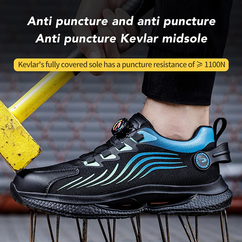 MJYTHF Rotating-Button Steel-Toe Boots
