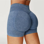 Sand-Washed High-Waist Yoga Shorts