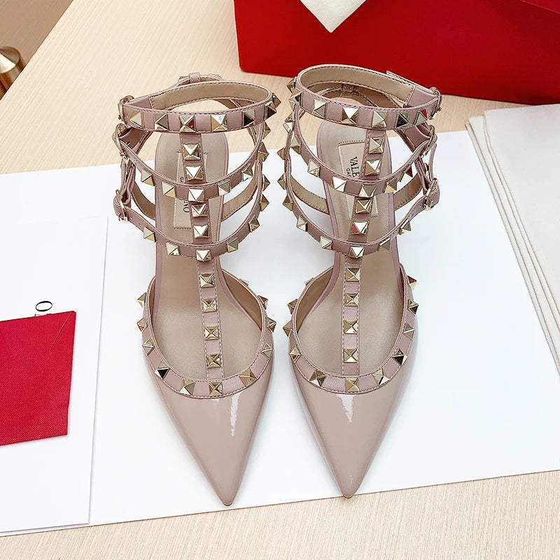 Patent Leather Ankle-Strap Sandals