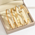 Floral Zircon Bangle Bracelet
