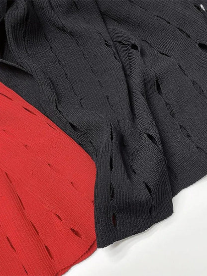 V-Neck Knitted Button Long Dress