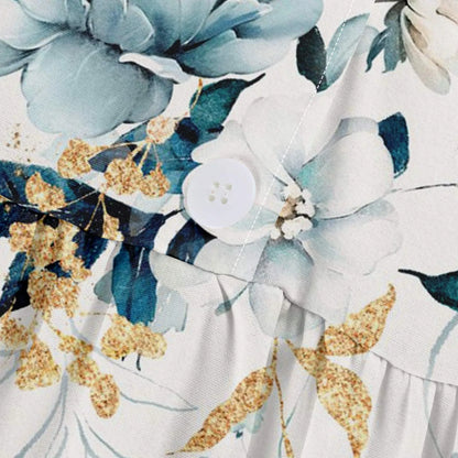 Floral Lapel Party Dress