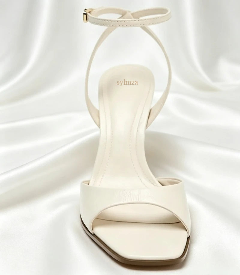 Ankle Strap High Heels Square