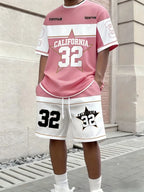 Letter Stripe Print Streetwear Set