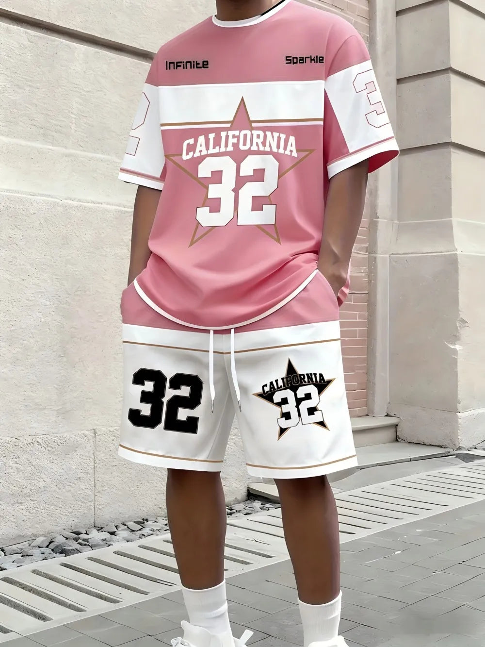 Letter Stripe Print Streetwear Set