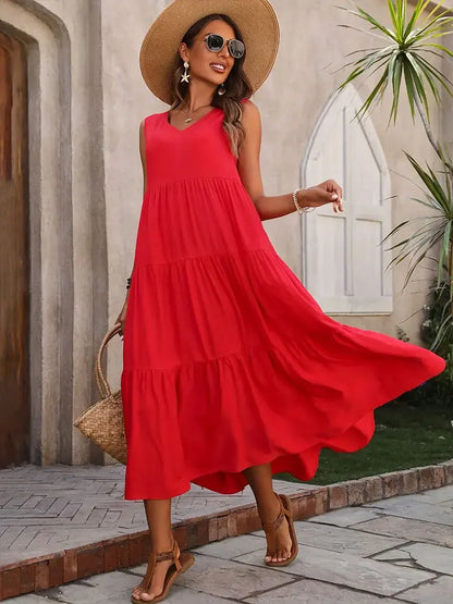Vacation Beach Ruffles Dress