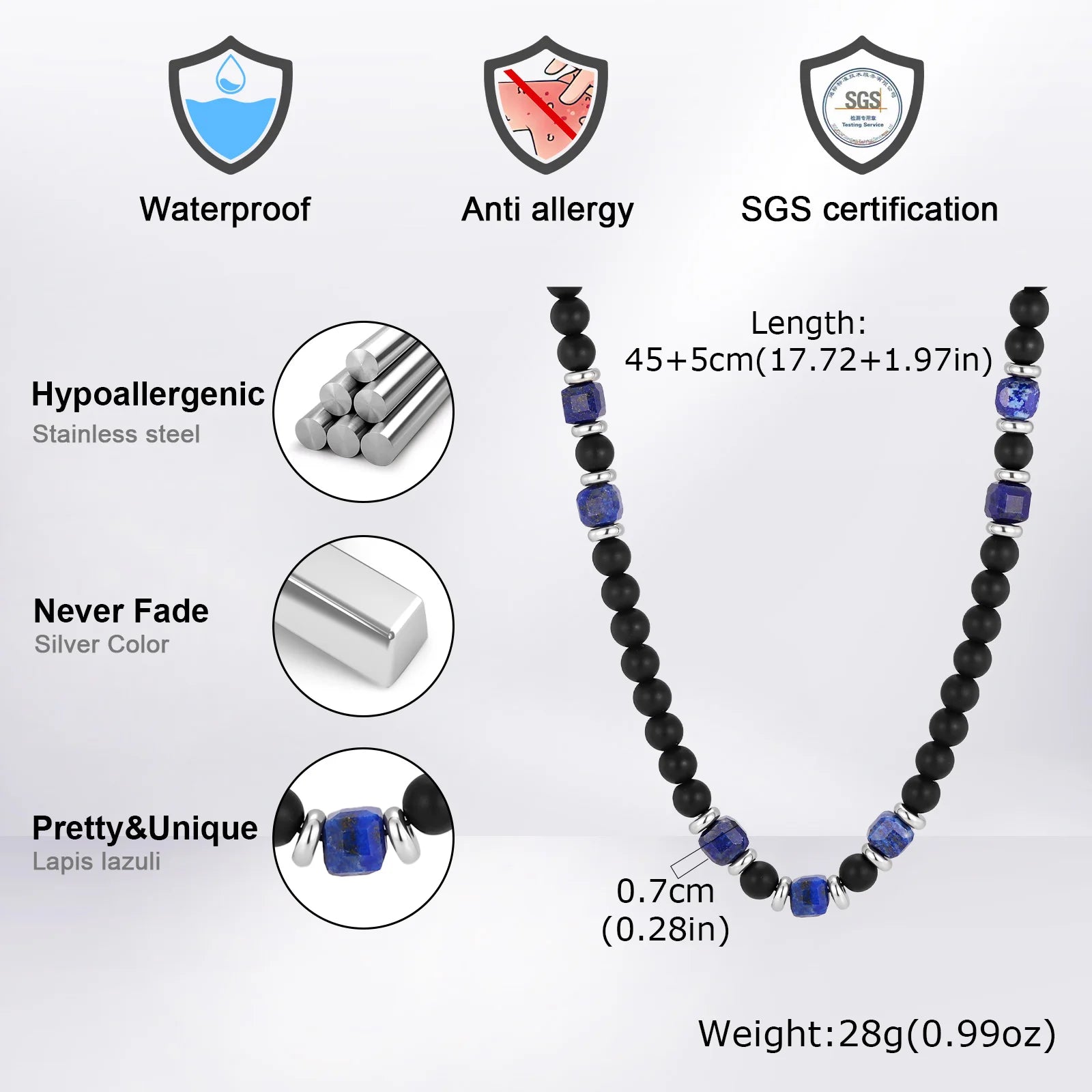 Mprainbow Agate Lapis Necklace