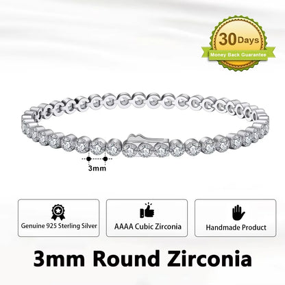 Sterling Silver Tennis Chain Bracelet