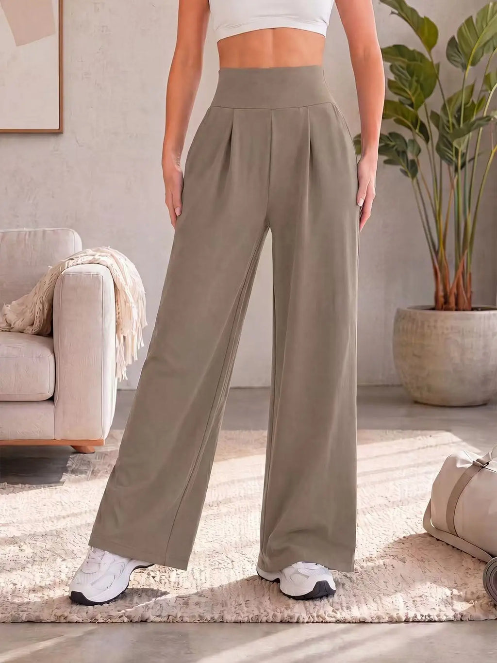 Quick-Dry Wide-Leg Sports Pants