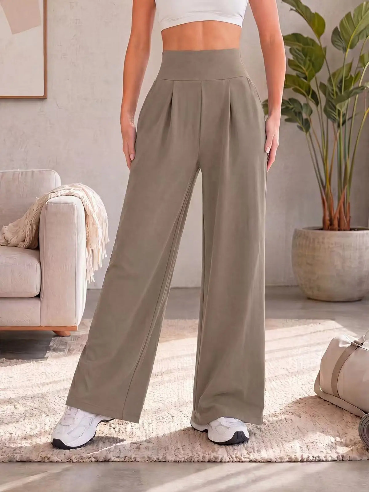 Quick-Dry Wide-Leg Sports Pants