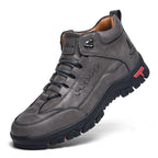 High-Top Round-Toe Lace-Up Boots