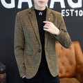 KIDWHXR Retro Plaid Casual Blazer