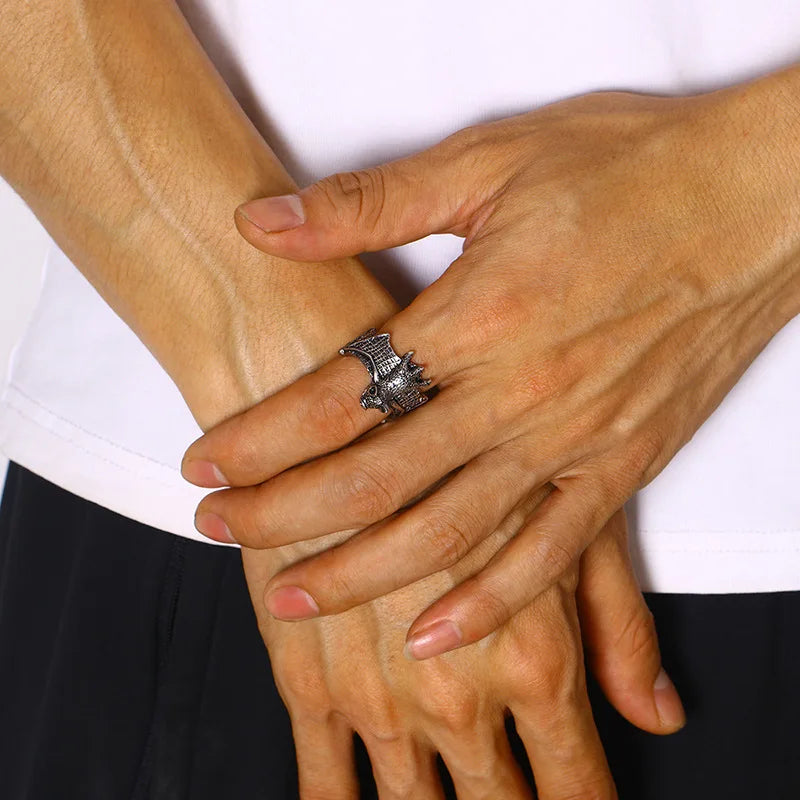 Adjustable Winged Bat Ring