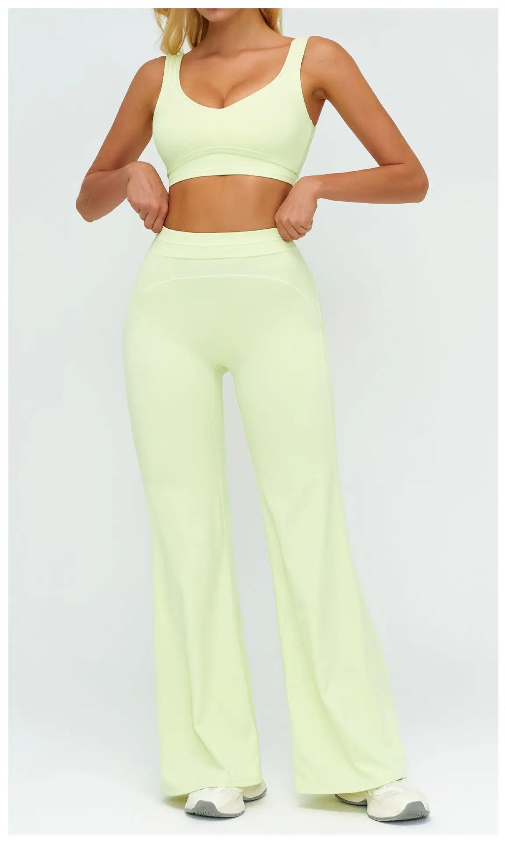Knit Construction Sleeveless True-To-Size Fit Two-Piece Yoga Set