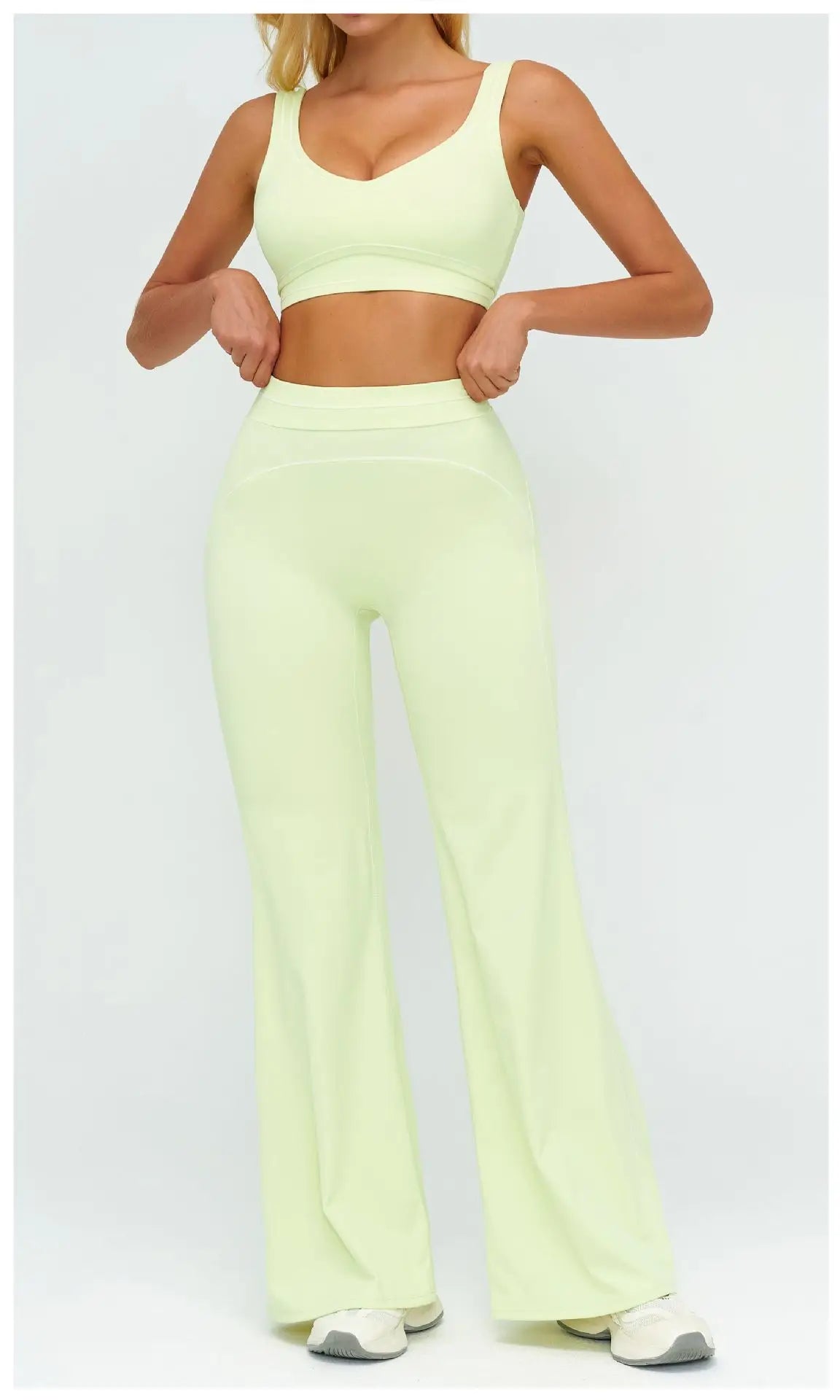 Knit Construction Sleeveless True-To-Size Fit Two-Piece Yoga Set