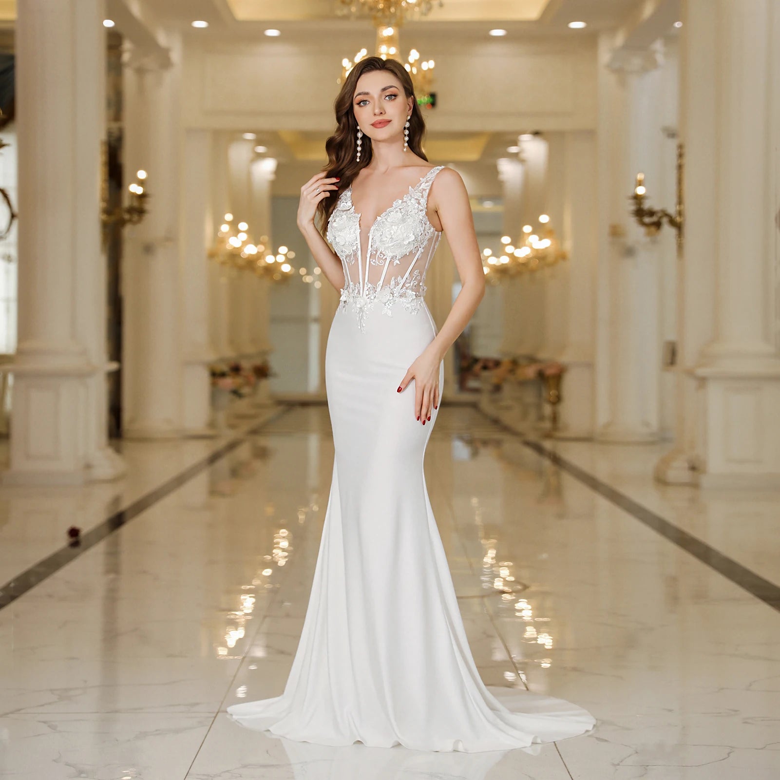 Backless Mermaid Wedding Dress