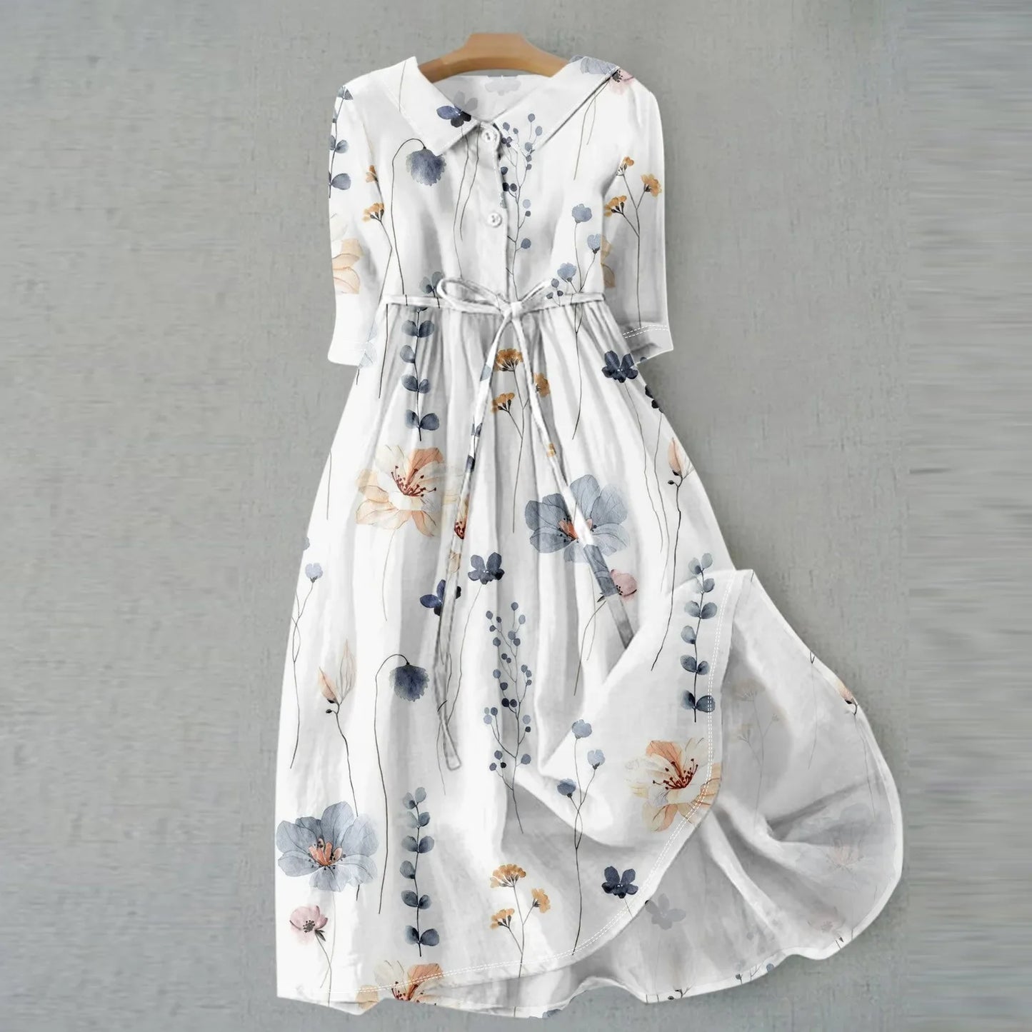 Floral Lapel Party Dress