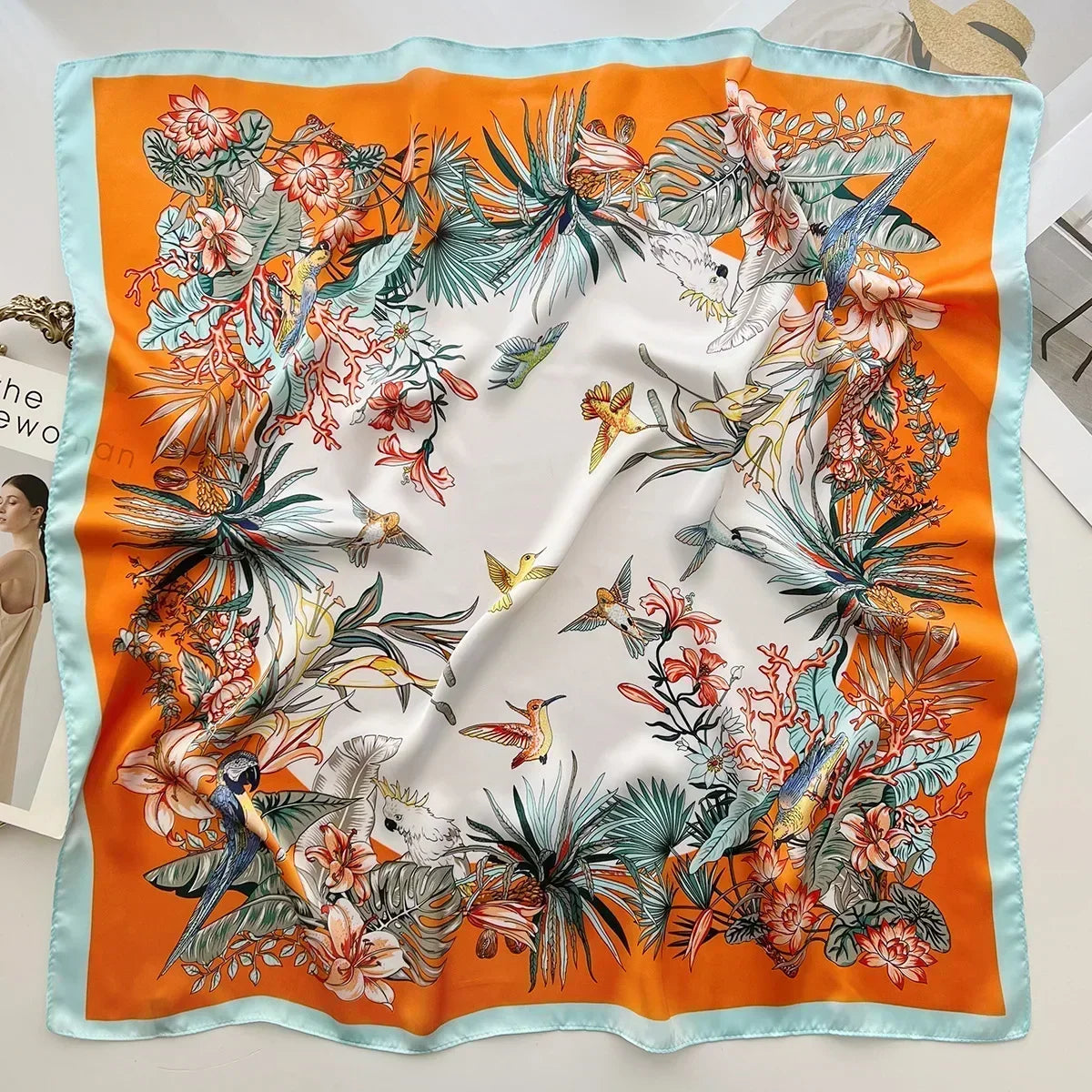 Luxury Print Silk Square Scarf