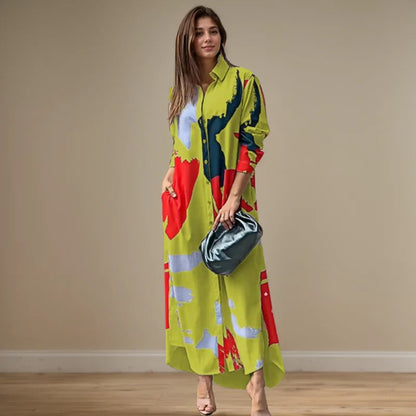 Elegant Printed Long Dress