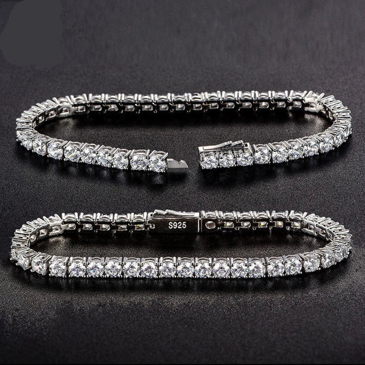Sterling Silver Tennis Chain Bracelet