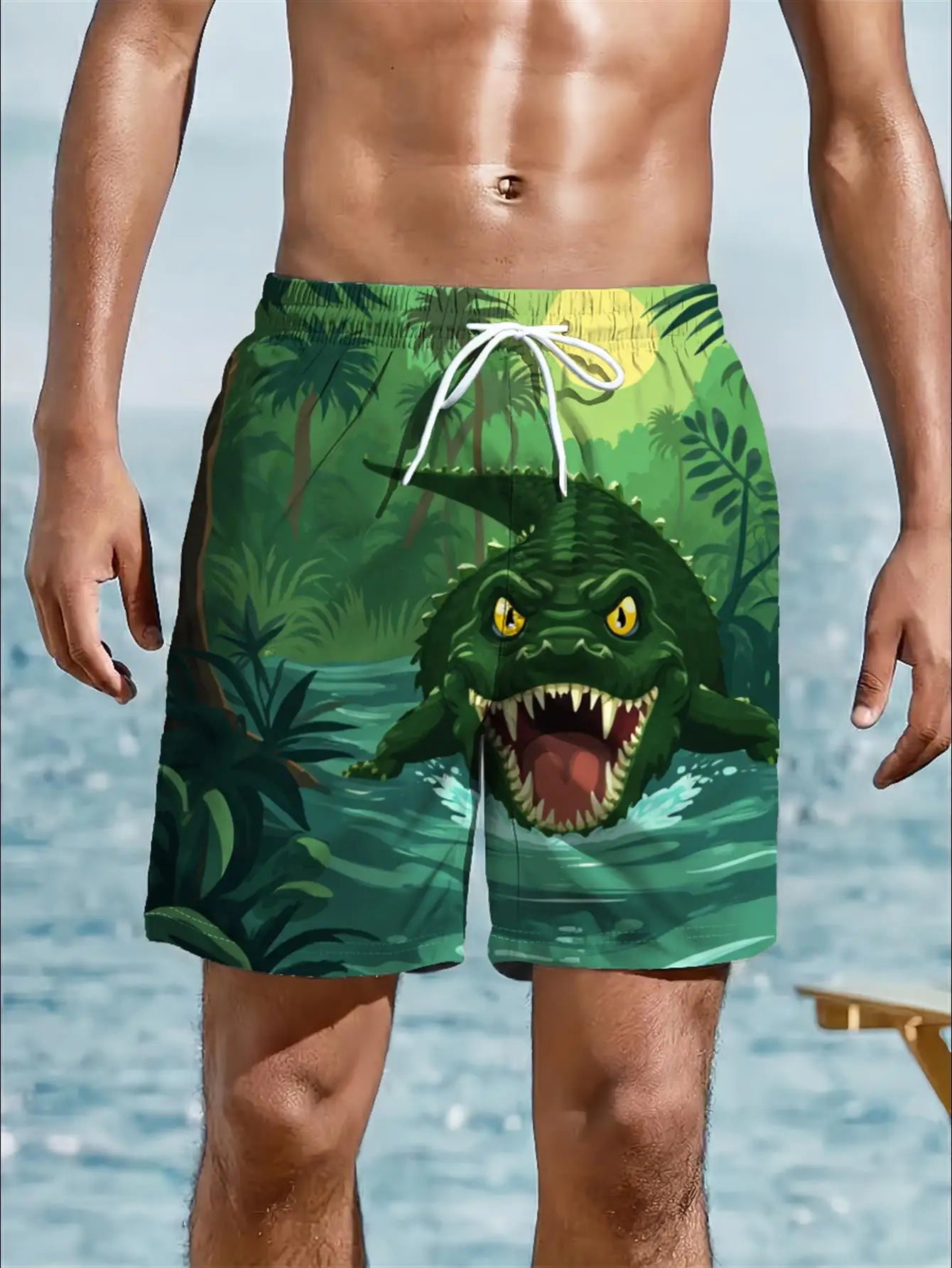 Tribal Elephant Print Swim Trunks