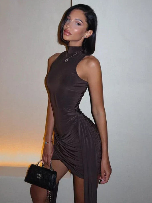 Elegant Mini Turtleneck Dress