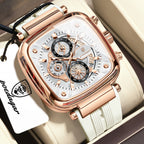 POEDAGAR Square Silicone Sport Watch