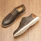 Artificial Leather Lace-Up Loafers
