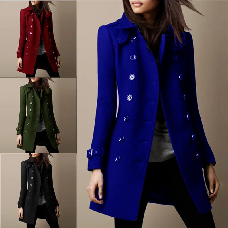 Women’s Double-Breasted Wool Overcoat