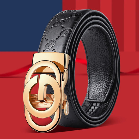 Men’s Leather Belt with Alloy Buckle