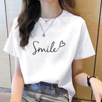 Blended Graphic Print Short Sleeve T-Shirt