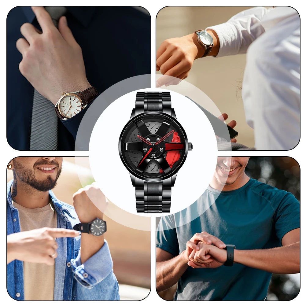 Luxfacigoo Car Wheel Quartz Watch