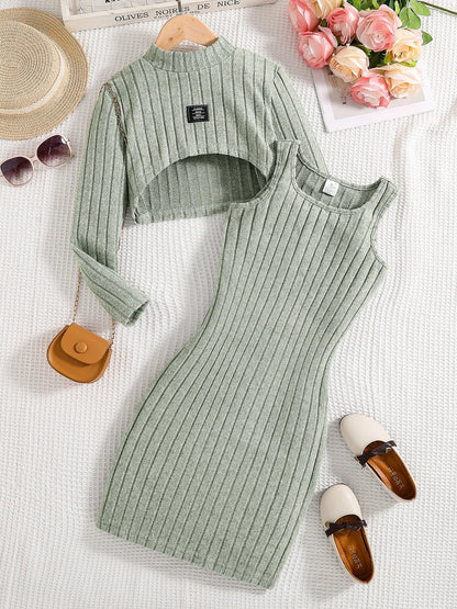 Girls Knitted Dress Set