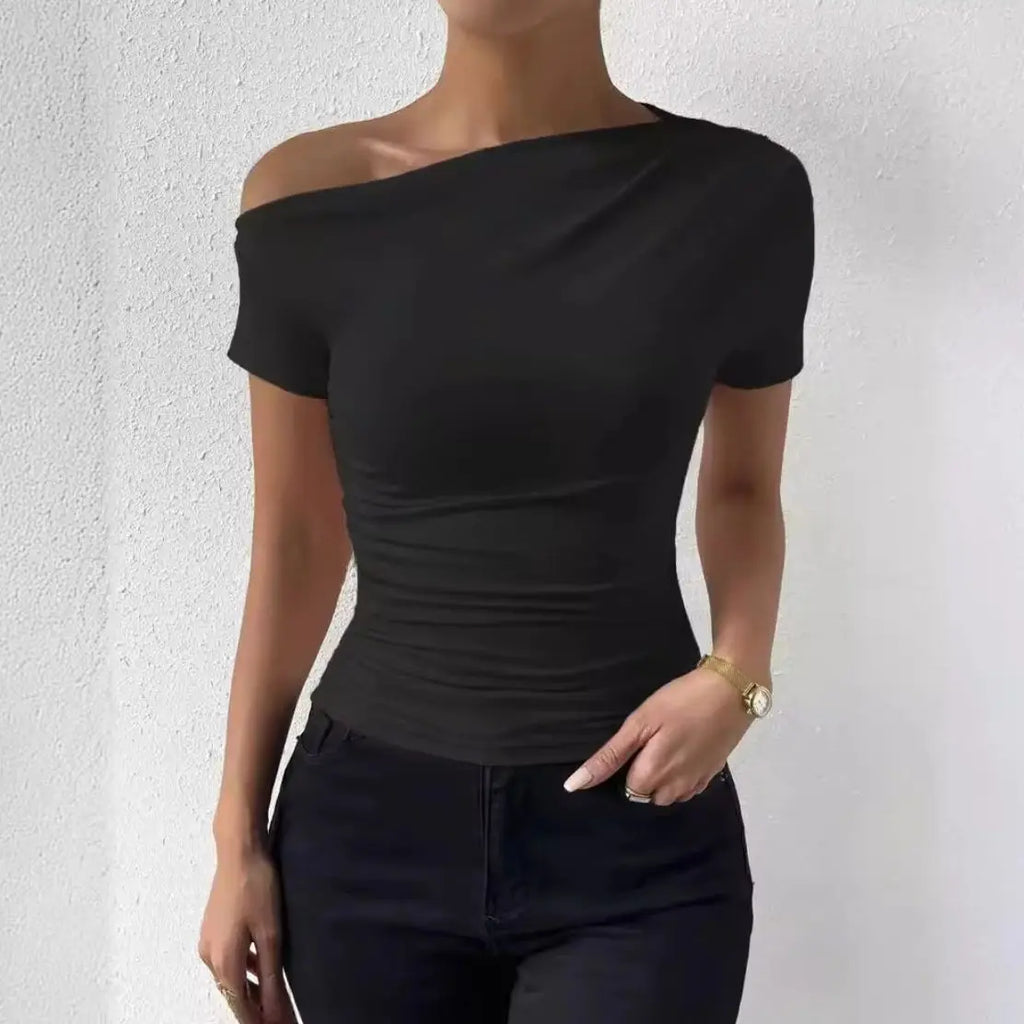 Off-Shoulder Pleated Top