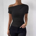Off-Shoulder Pleated Top