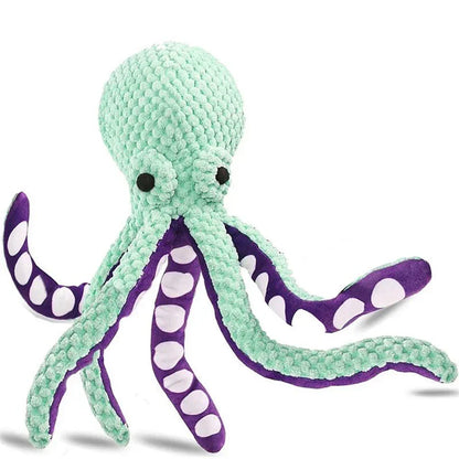 Plush octopus dog toy