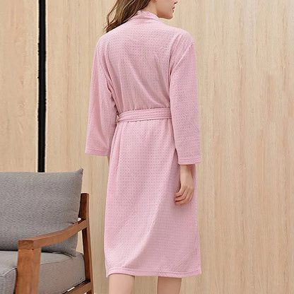 Long Unisex Waffle Bathrobe