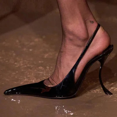 Patent Leather Pointed-Toe Sandals