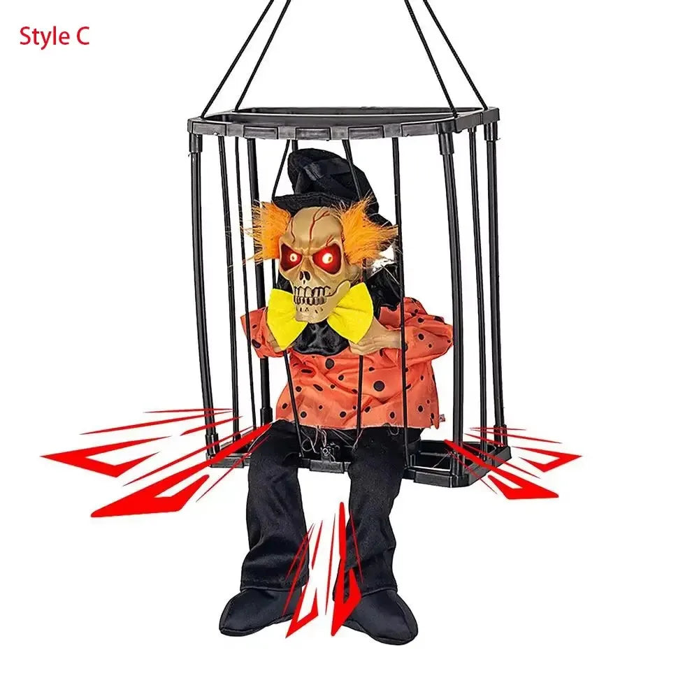 Animated Skeleton Prisoner Cage Prop