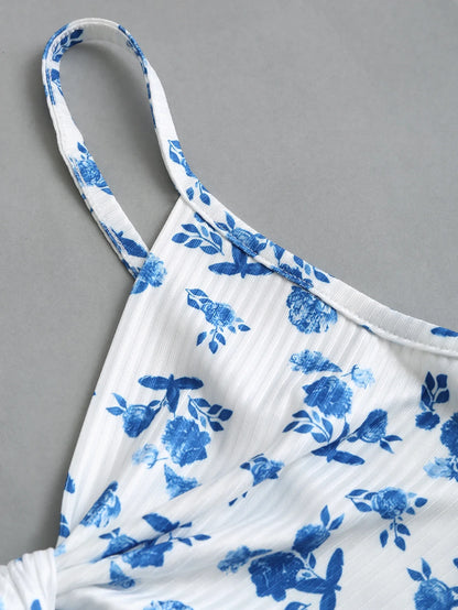 Summer Print Suspender Dress