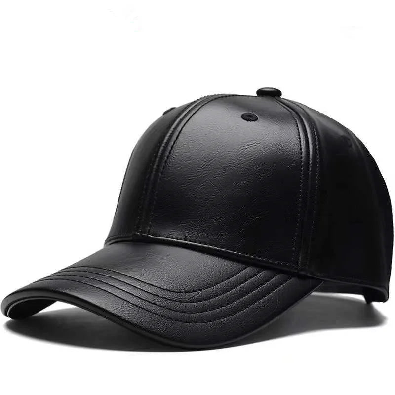 Unisex PU Leather Baseball Cap