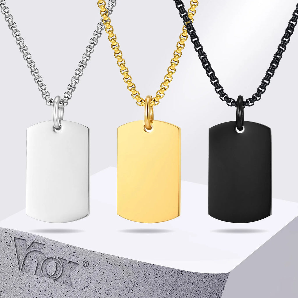 Vnox Military Dog-Tag Necklace