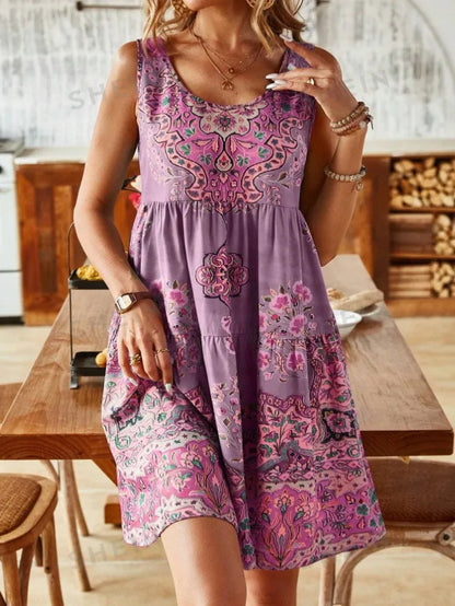 Summer Sleeveless Print Dress