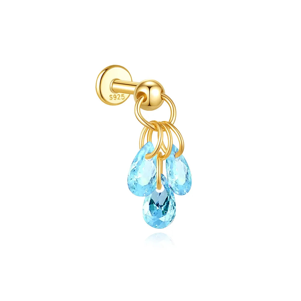 Geometric Pearl Zircon Studs