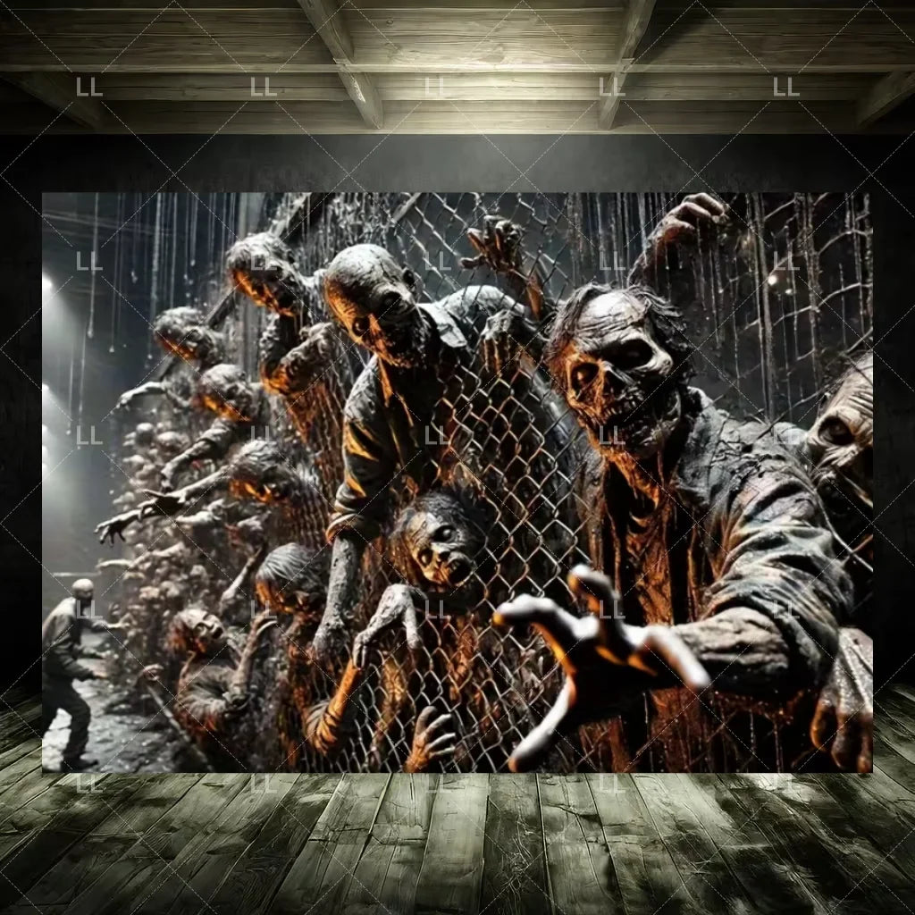 Zombie Explosion Halloween Photography Backdrop