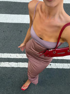 Slim-Fit Patchwork Camisole Dress